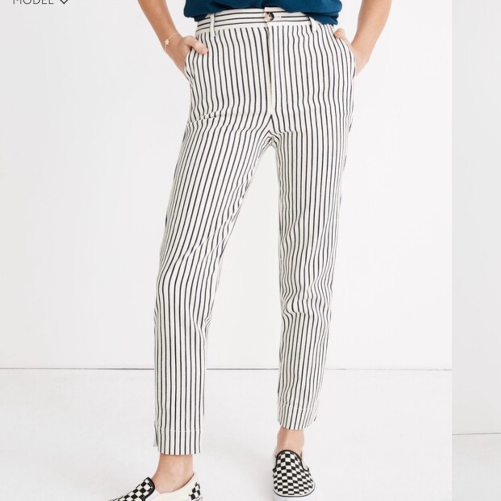 MADEWELL Women’s Tapered Pants in stripe size 27